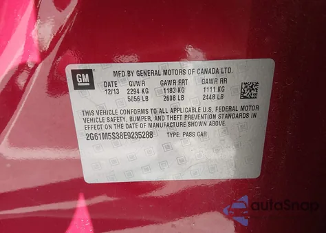 2014 Cadillac Xts Luxury z USA, uszkodzony, nr VIN 2G61M5S38E9235288